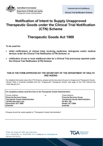 Clinical Trial Notification (CTN) Form
