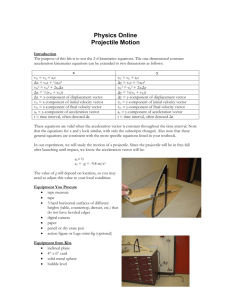 Physics Online Projectile Motion