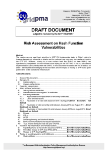 Risk Assessment on Hash Function Vulnerabilities