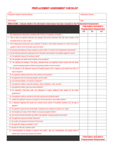 preplacement assessment checklist