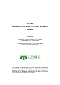 The Impact of the NCEA on Student Motivation