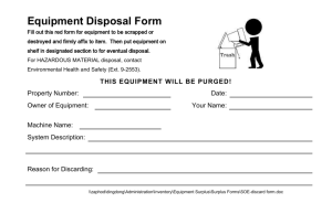 Equipment Disposal Form Fill out this red form for equipment to be