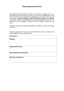 Risk Assessment Form