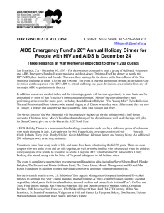 AEF`s 20th Annual Holiday Dinner for persons with HIV/AIDS at War