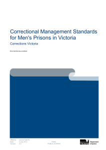 Correctional Management Standards for Men`s Prisons in Victoria