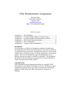 Nifty Bioinformatics Assignments - Computer Science