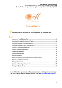 Test and Quizzes_Complete instructor guide - Sulis