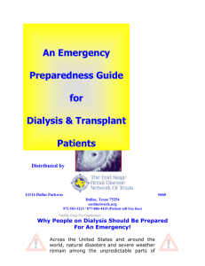 An Emergency Preparedness Guide for Dialysis & Transplant Patients