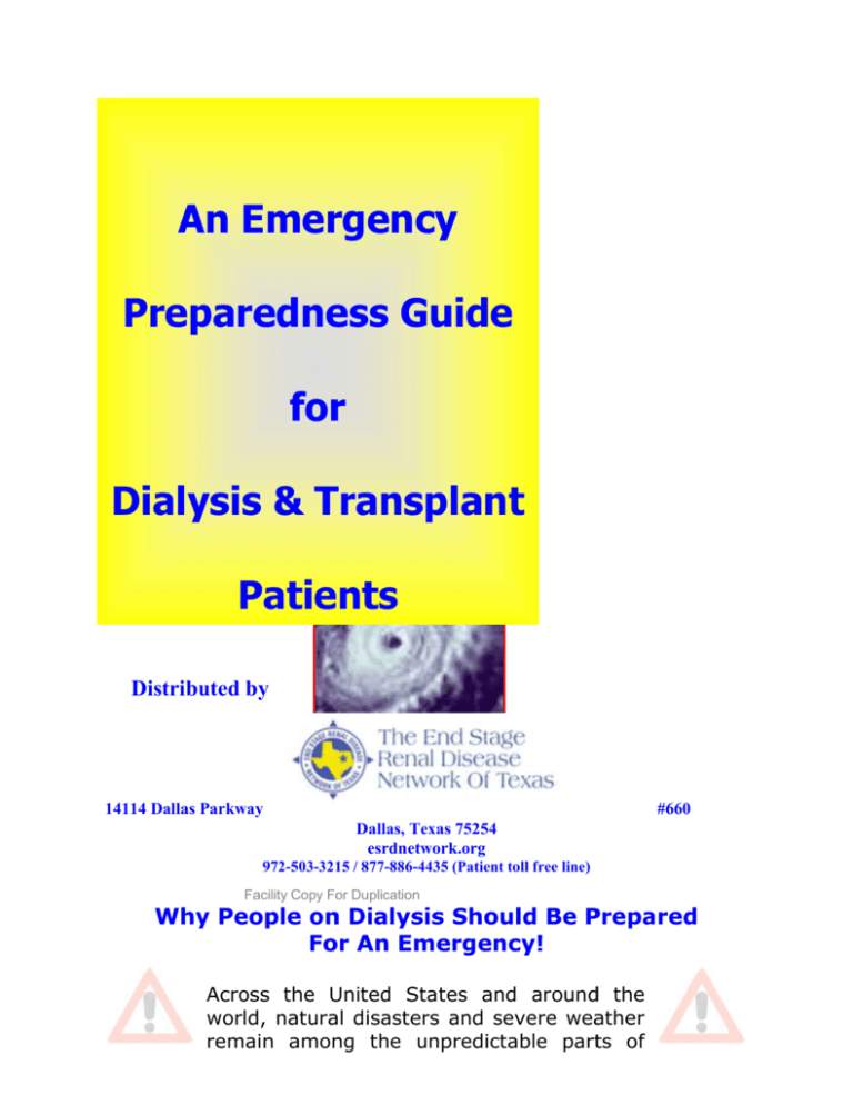 An Emergency Preparedness Guide For Dialysis And Transplant Patients 4645