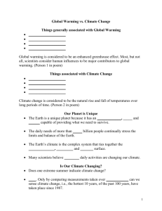 Global Warming Notes