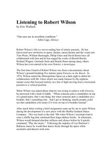 Listening to Robert Wilson