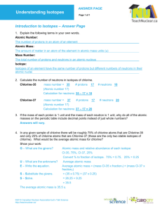 BLM - Introduction to Isotopes-Answer Page