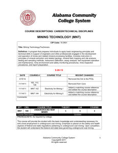 Mining Technology - Alabama Community College System