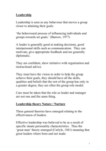 Leadership Information Sheet