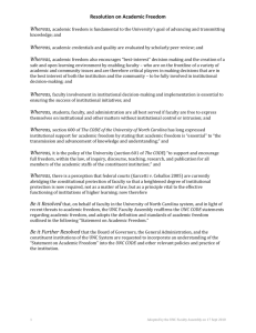 Resolution on Academic Freedom UNC Faculty Assembly