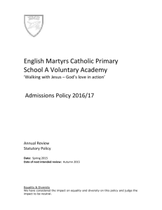 English Martyrs Catholic Primary, a voluntary
