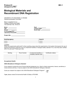 IBC-1 Registration - University of Wisconsin