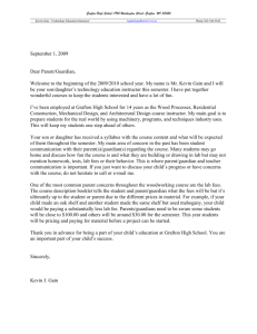 Letter to Parents - School District of Grafton