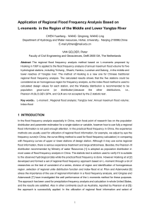 Application of Regional Flood Frequency Analysis Based on