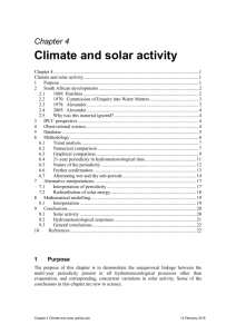 Chapter 4 CLIMATE AND SOLAR ACTIVITY