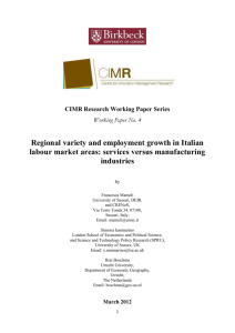 Regional variety and employment growth in Italian Labour Market