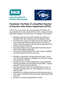 Factsheet: the Role of a Qualified Teacher of learners with Vision