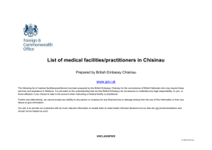 Moldova - List of medical facilities and practitioners