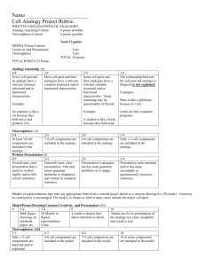 Cell City Project Rubric