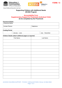 13. Accountability Form Supplementary Support for Preschools