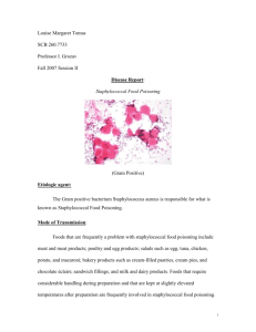 Disease Report of Staphylococcus Aureus