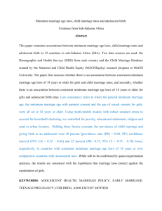 Minimum marriage age laws and child marriage in Africa Minimum