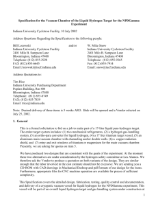 Specification for a Liquid Hydrogen Target Chamber for the