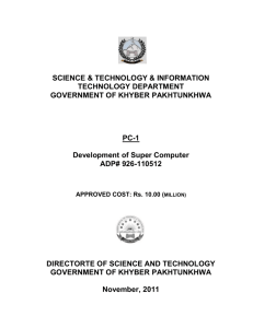 PC-1 FORM - Directorate of Science and Technology (DoST)