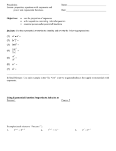 Unit- Exponential and Log Functions- Precalculus
