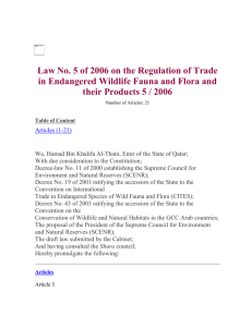Law No. 5 of 2006 on the Regulation of Trade in Endangered