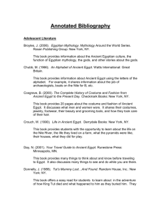 Egypt Annotated Bibliogrpahy