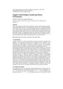 Supply Chain Design Considering Plants Performance