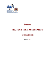 Workbook for Initial Project Risk Assessment