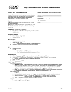 Form - Rapid Response Team Protocol and Order Set