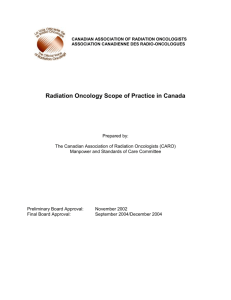 Background - Canadian Association of Radiation Oncology