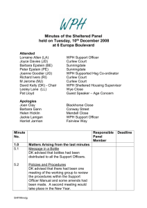 Minutes of the Sheltered Panel held on Tuesday, 10th December