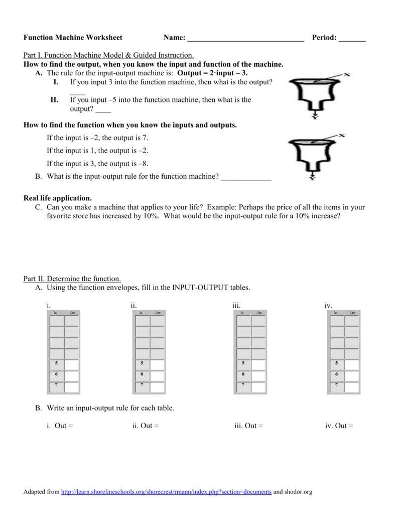 Function Machine Worksheet With Writing A Function Rule Worksheet