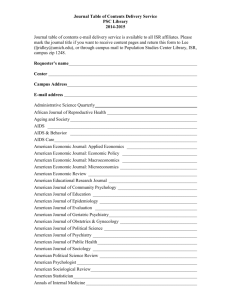 MSWord TOC - Population Studies Center