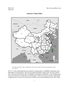 POSC326 America`s China Policy Spring 99 (Levin)