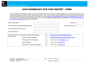 S100 Pharmacist Site Visit Report