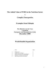 The added value of WHO in the area of nutrition in complex