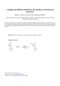 A simple and efficient method for the synthesis of Erlenmeyer