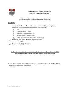 Clinical Observer application forms - OAA