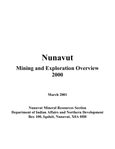 2000 Nunavut Mining and Exploration Overview