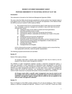 proposed amendments to the national water act 36 of 1998